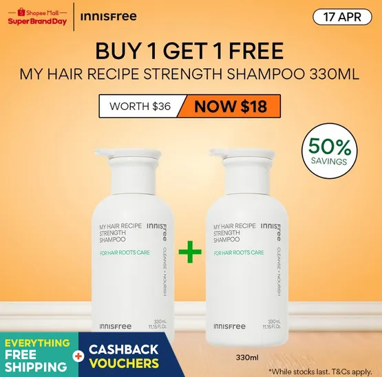 INNISFREE Shampoo- Buy one get one free!